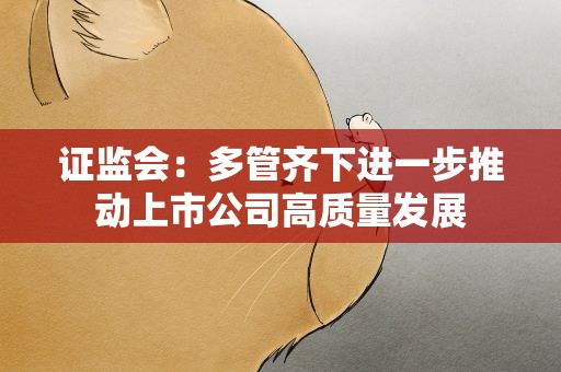 证监会：多管齐下进一步推动上市公司高质量发展