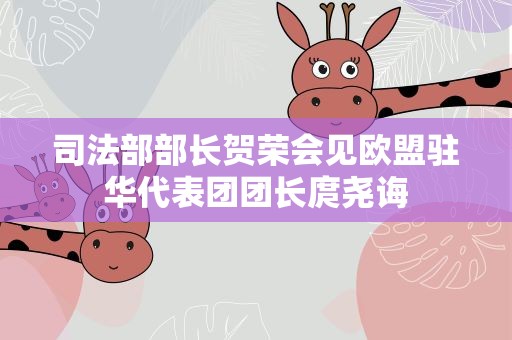 司法部部长贺荣会见欧盟驻华代表团团长庹尧诲