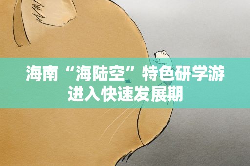 海南“海陆空”特色研学游进入快速发展期