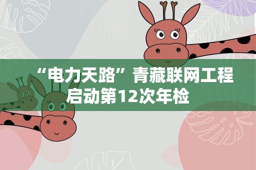 “电力天路”青藏联网工程启动第12次年检