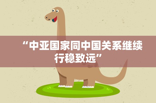 “中亚国家同中国关系继续行稳致远”