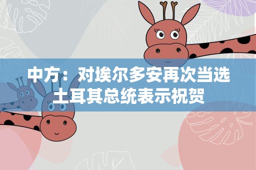 中方：对埃尔多安再次当选土耳其总统表示祝贺