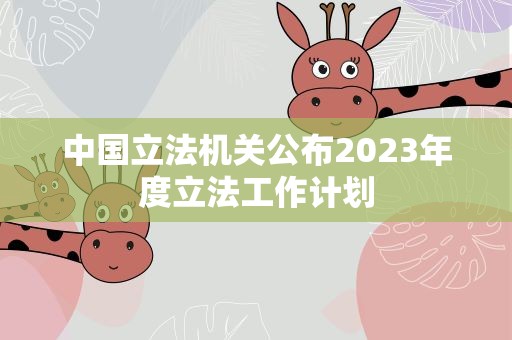中国立法机关公布2023年度立法工作计划
