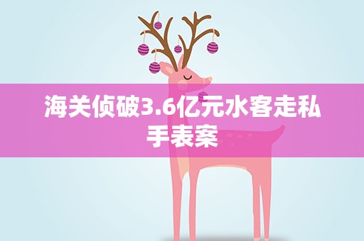 海关侦破3.6亿元水客走私手表案