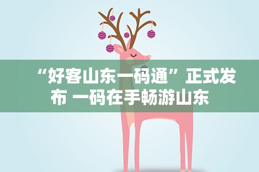 “好客山东一码通”正式发布 一码在手畅游山东