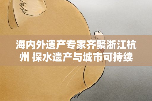 海内外遗产专家齐聚浙江杭州 探水遗产与城市可持续发展