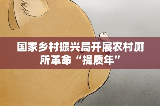 国家乡村振兴局开展农村厕所革命“提质年”