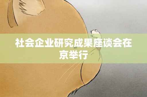 社会企业研究成果座谈会在京举行