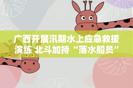 广西开展汛期水上应急救援演练 北斗加持“落水船员”化险为夷