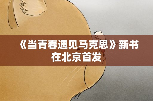 《当青春遇见马克思》新书在北京首发