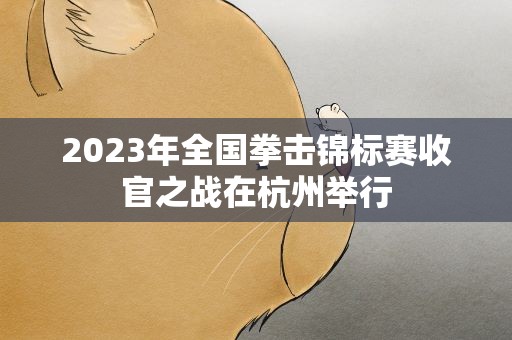 2023年全国拳击锦标赛收官之战在杭州举行