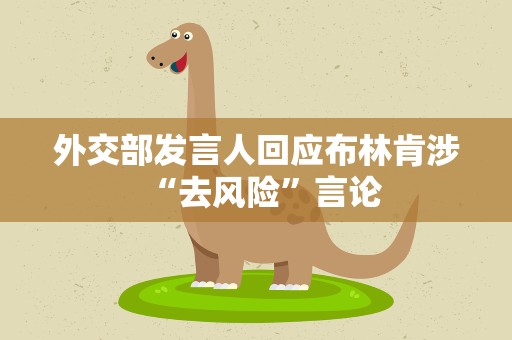 外交部发言人回应布林肯涉“去风险”言论