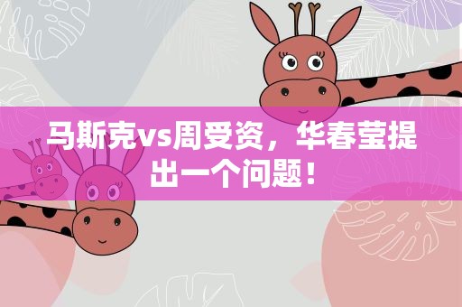 马斯克vs周受资，华春莹提出一个问题！