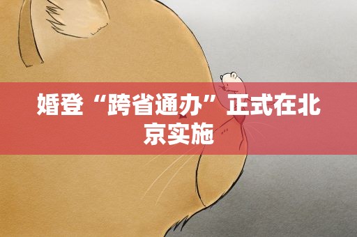 婚登“跨省通办”正式在北京实施