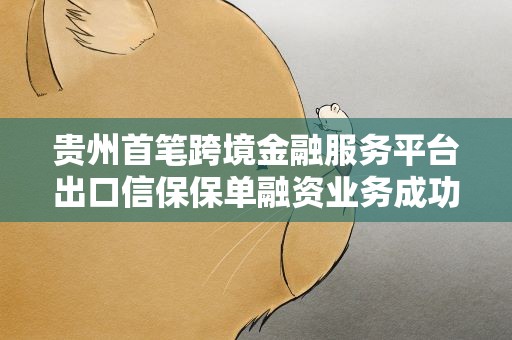贵州首笔跨境金融服务平台出口信保保单融资业务成功落地黔南州