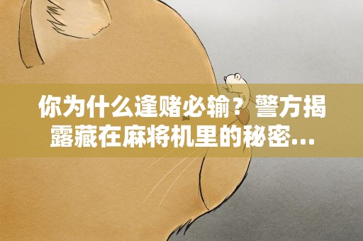你为什么逢赌必输？警方揭露藏在麻将机里的秘密…