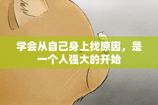 学会从自己身上找原因，是一个人强大的开始