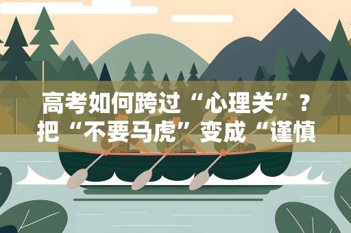 高考如何跨过“心理关”？把“不要马虎”变成“谨慎认真”