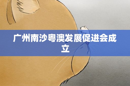 广州南沙粤澳发展促进会成立