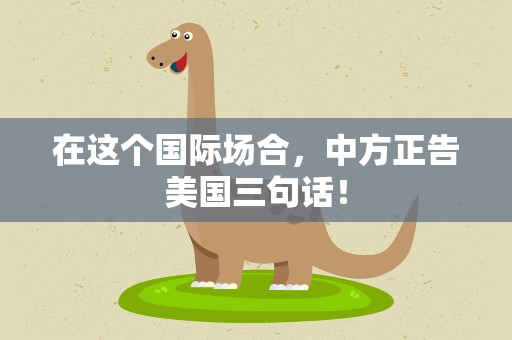 在这个国际场合，中方正告美国三句话！