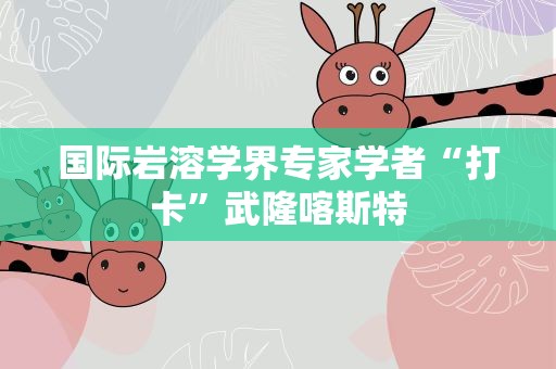 国际岩溶学界专家学者“打卡”武隆喀斯特