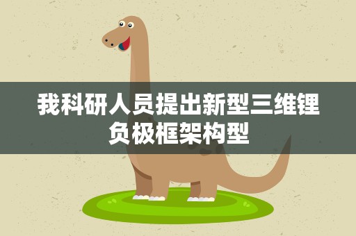 我科研人员提出新型三维锂负极框架构型