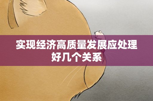 实现经济高质量发展应处理好几个关系