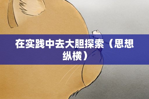 在实践中去大胆探索（思想纵横）