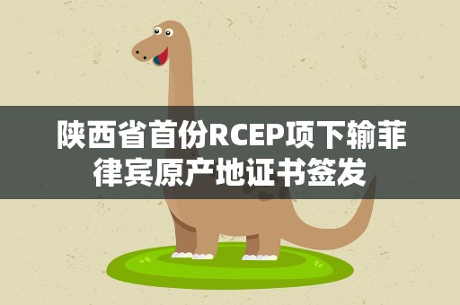 陕西省首份RCEP项下输菲律宾原产地证书签发