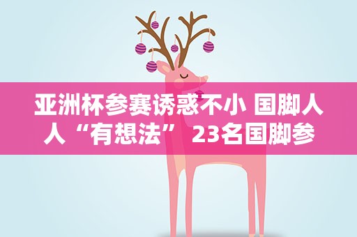 亚洲杯参赛诱惑不小 国脚人人“有想法” 23名国脚参加新一期集训 需经受“魔鬼训练”考验