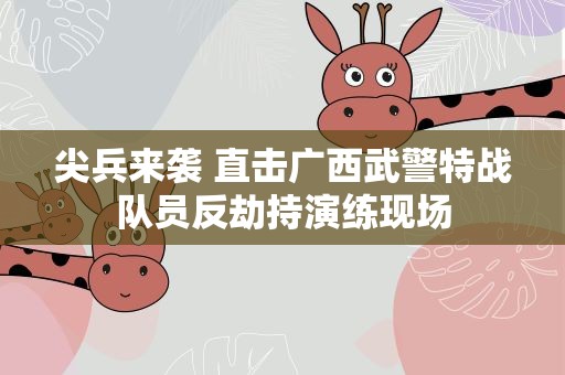 尖兵来袭 直击广西武警特战队员反劫持演练现场