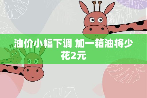 油价小幅下调 加一箱油将少花2元