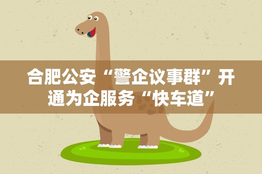 合肥公安“警企议事群”开通为企服务“快车道”