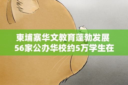 柬埔寨华文教育蓬勃发展 56家公办华校约5万学生在读