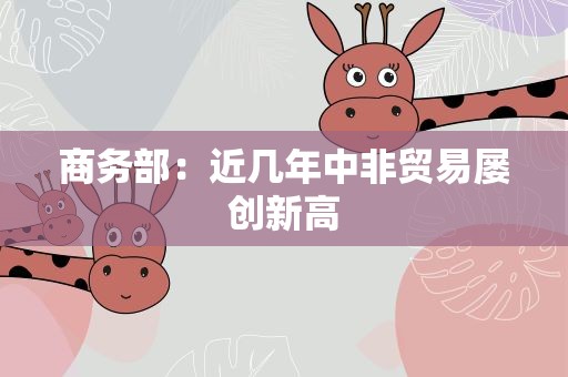 商务部：近几年中非贸易屡创新高