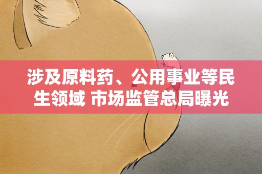涉及原料药、公用事业等民生领域 市场监管总局曝光一批反垄断专项执法典型案例