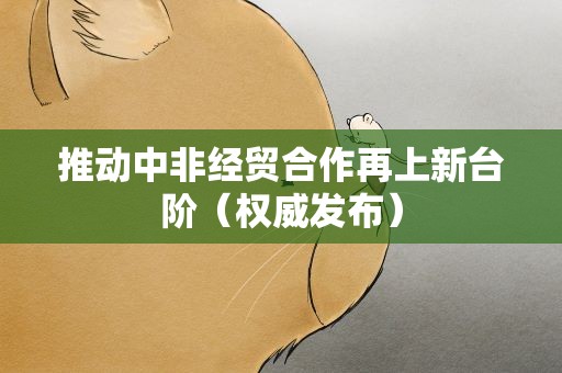 推动中非经贸合作再上新台阶（权威发布）