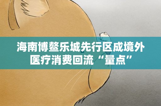 海南博鳌乐城先行区成境外医疗消费回流“量点”