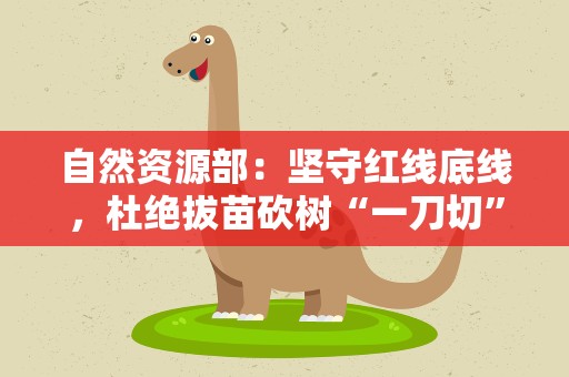 自然资源部：坚守红线底线，杜绝拔苗砍树“一刀切”
