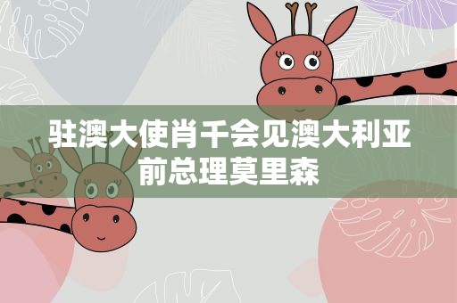 驻澳大使肖千会见澳大利亚前总理莫里森