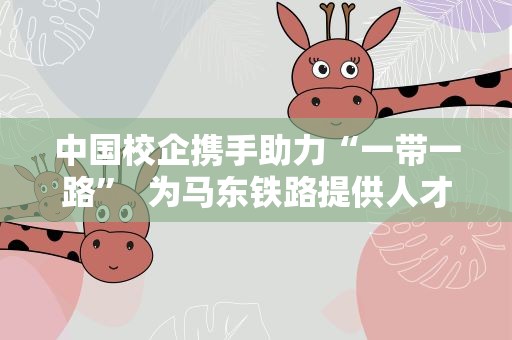 中国校企携手助力“一带一路” 为马东铁路提供人才支撑