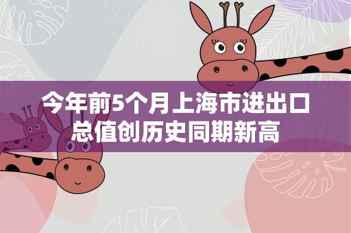 今年前5个月上海市进出口总值创历史同期新高