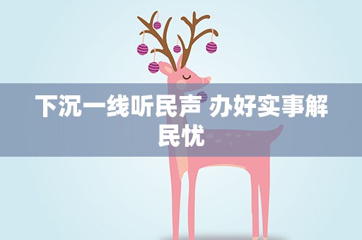 下沉一线听民声 办好实事解民忧