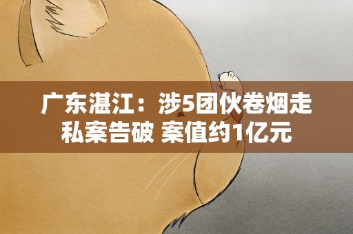 广东湛江：涉5团伙卷烟走私案告破 案值约1亿元