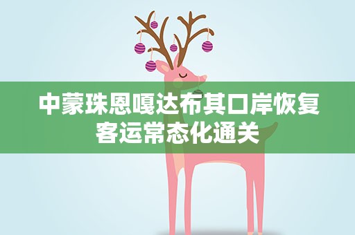 中蒙珠恩嘎达布其口岸恢复客运常态化通关